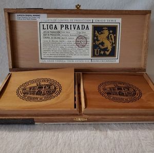 Empty Wooden Cigar Box Liga Privada U